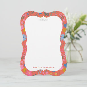 Carte De Correspondance Fleurs sauvages rouges Boho modernes