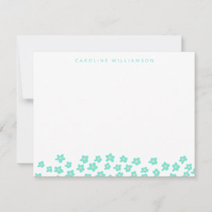 Carte De Correspondance Fleurs simples mignonnes en Mint personnalisées 
