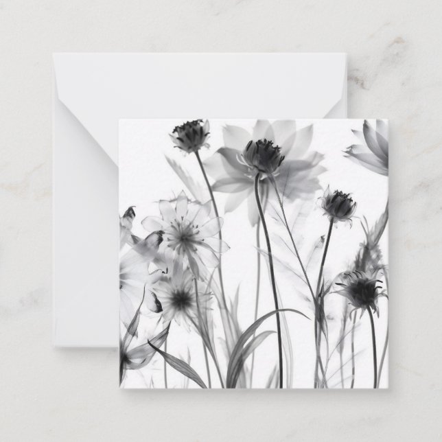 Carte De Correspondance Fleurs X-Ray B&W (Devant)