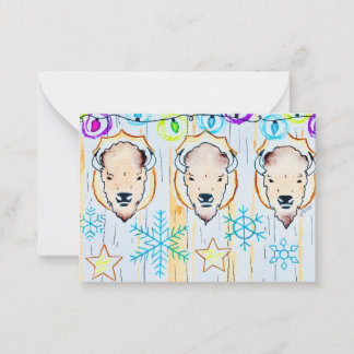 Carte De Correspondance Flocon de neige de Noël de buffle