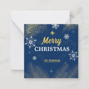 Carte De Correspondance flocon de neige paillettes dorées joyeux noël