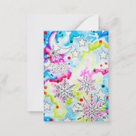 Carte De Correspondance Flocon de neige Yule Art