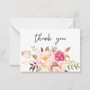 Carte De Correspondance Floraison rose - Blanc Petit Merci