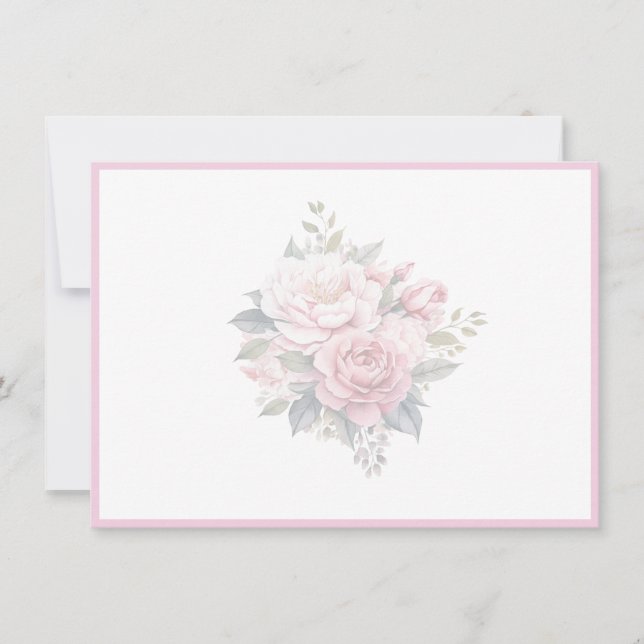Carte De Correspondance Floral Flat Note Card (Devant)
