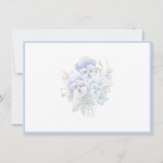 Carte De Correspondance Floral Flat Note Card (Devant)