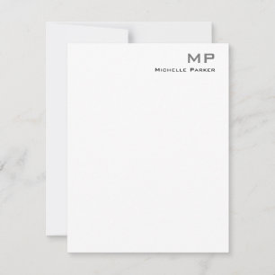 Carte De Correspondance Floral Monogrammé professionnel minimaliste simple