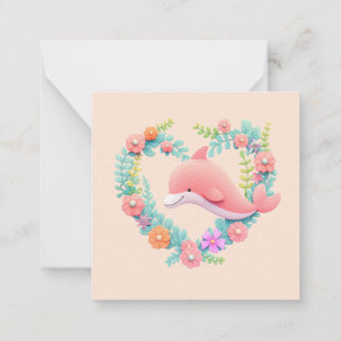 Carte De Correspondance Floral Whale Heart Lot Name