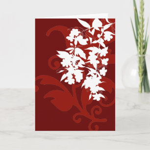 Carte de correspondance florale rouge et blanche