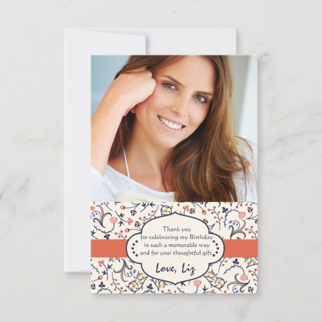 Carte De Correspondance Flore prospère photo Merci Notes (Devant)