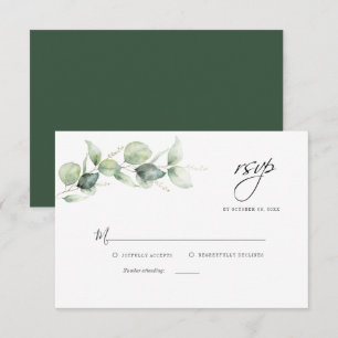 Carte De Correspondance Foliage Eucalyptus Floral Script Wedding RSVP
