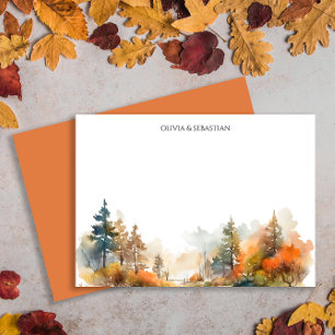 Carte De Correspondance Forêt rustique d'automne