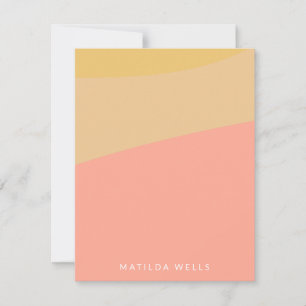 Carte De Correspondance Formes simples Pastel Coral Jaune Personnalisé
