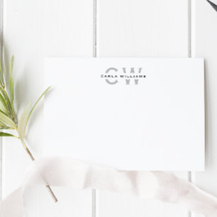 Carte De Correspondance Fractionner Monogramme élégante note formelle du g