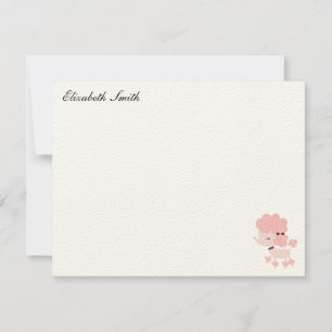 Carte De Correspondance French Poodle Custom Flat Merci Notes