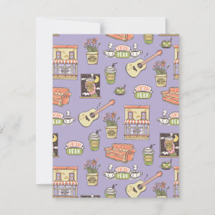 Carte De Correspondance FRIENDS™   Motif d'icône violet