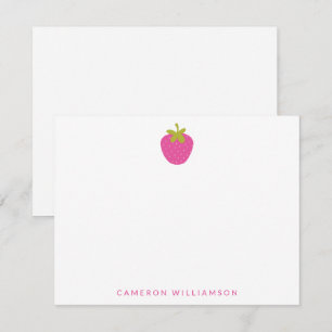 Carte De Correspondance Fruits de fraises roses Papeterie personnalisée