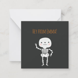 Carte De Correspondance Fun Halloween squelette gris personnalisable perso