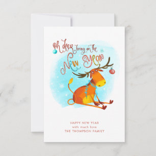 Carte De Correspondance Fun Oh Deer Apporte Les Salutations Du Nouvel An