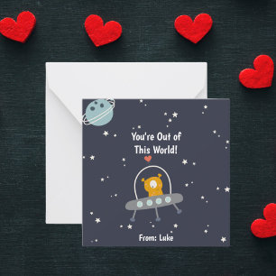 Carte De Correspondance Fun Space Valentine's Day Cards pour la classe