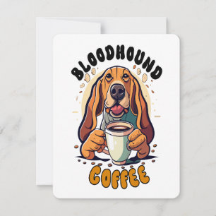 Carte De Correspondance Funny Bloodhound chien boire du café
