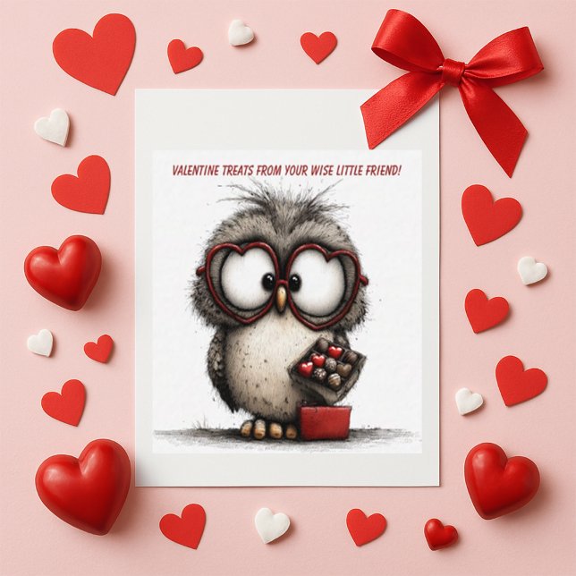 Carte De Correspondance Funny Owl Valentine Card (Créateur téléchargé)