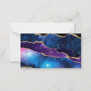 Carte De Correspondance Galaxie en pierre d'Agate de marbre Étoiles brilla