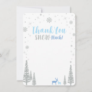 Carte De Correspondance Garçon Bleu & Argent Noël Merci