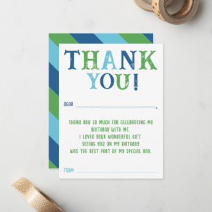 Carte De Correspondance Garçons Personnalisés Remplir Dans Merci Anniversa