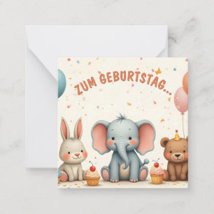 Carte De Correspondance Geburtstagsfreude mit tierischen Freunden