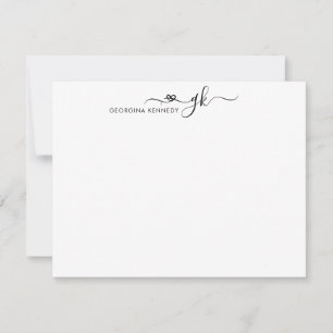 Carte De Correspondance Générique féminin Script 2 Monogramme initial