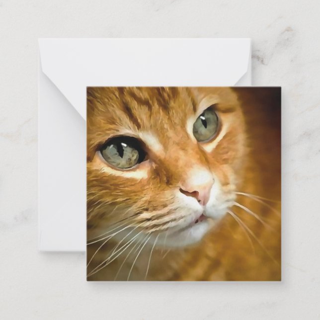 Carte De Correspondance Gingembre adorable Tabby Chat Poster Portrait anim (Devant)