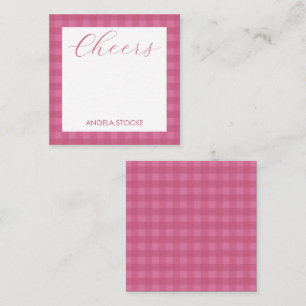 Carte De Correspondance Gingham Rose Personnalisé