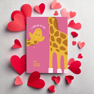 Carte De Correspondance Giraffe I Look Up to You Classroom Saint-Valentin