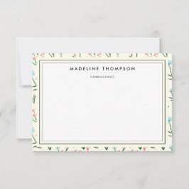 Carte De Correspondance Girly Chic Pastel Pink Blue Flowers Pattern