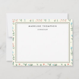 Carte De Correspondance Girly Chic Pastel Pink Blue Flowers Pattern