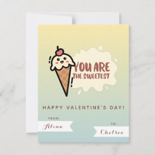 Carte De Correspondance Glace Cute Kawaii - Crème Enfants Ami Valentines J