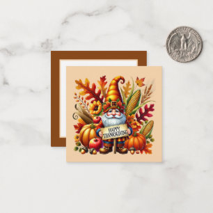 Carte De Correspondance Gnome de la fête de Thanksgiving saisonnière