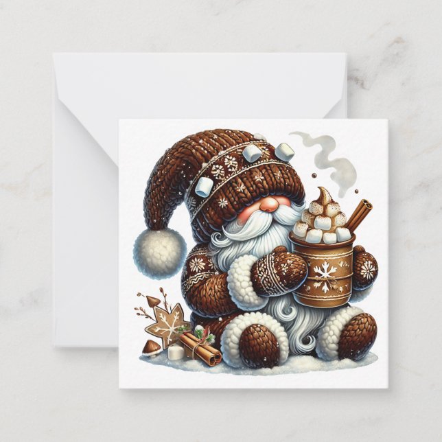 Carte De Correspondance Gnome de Noël mignon (Devant)