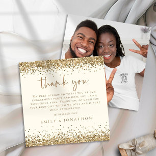 Carte De Correspondance Gold Parties scintillant Photo Cream Fiançailles M