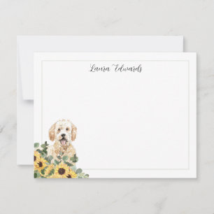 Carte De Correspondance Golden Doodle tournesol Eucalyptus Personnalisé