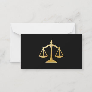 Carte De Correspondance Golden Scales of Justice Law Theme