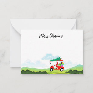 Carte De Correspondance Golf avec nom Joyeux Noël Père Noël Note Ca