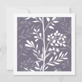 Carte De Correspondance Graceful Floral Silhouette Lavender Purple Minimal
