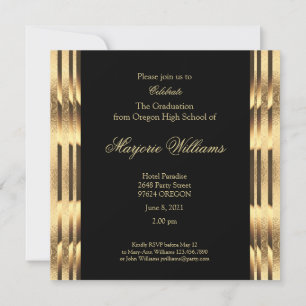 Carte De Correspondance Graduate Class of 2021 Black and Gold Script