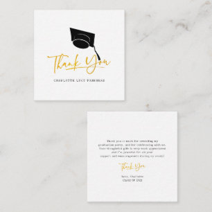 Carte De Correspondance Graduation 2025 Élégant Merci de script