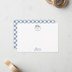 Carte De Correspondance Grandir trop vite anniversaire rétro bleu