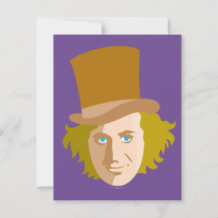 Carte De Correspondance Graphique de visage pochoir Willy Wonka