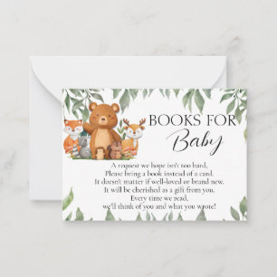 Carte De Correspondance Green Woodland Animals Livres Pour Bébé