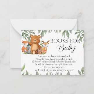 Carte De Correspondance Green Woodland Animals Livres Pour Bébé