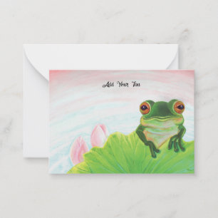 Carte De Correspondance Grenouille verte relaxante personnalisée